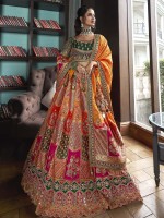 Multicolor Banarasi Silk Bridal Lehenga Choli